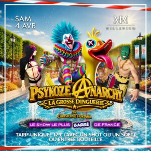 Samedi 4 Avril Soirée Psykoze Anarchy Millenium Lisieux meilleure boite de nuit de normandie format carré