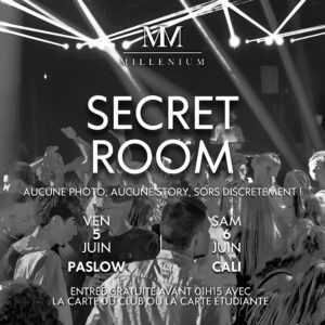 Secret Room Millenium Lisieux Meilleure boite de nuit de normandie 5 et 6 juin 2026 format carré