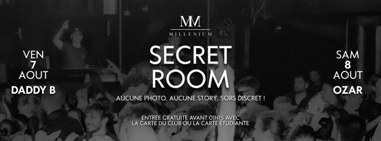 Soirée Secret Room 7-8 août 2026 - MilléniuM Lisieux, meilleure boite de nuit Normandie sans photo