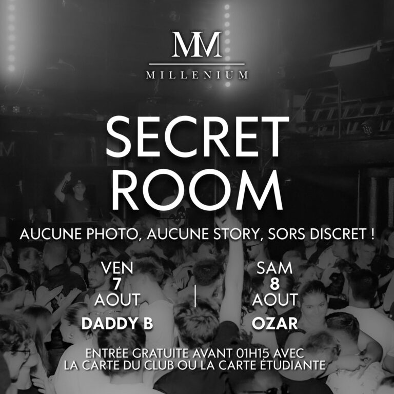 MilleniuM Lisieux meilleure boite de nuit de Normandie soirée secret Room Vendredi 7 et Samedi 7 Août format carré