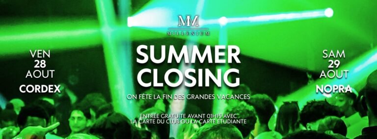 Soirée Closing Summer 28-29 août - MilléniuM Lisieux, meilleure boite de nuit Normandie fin été