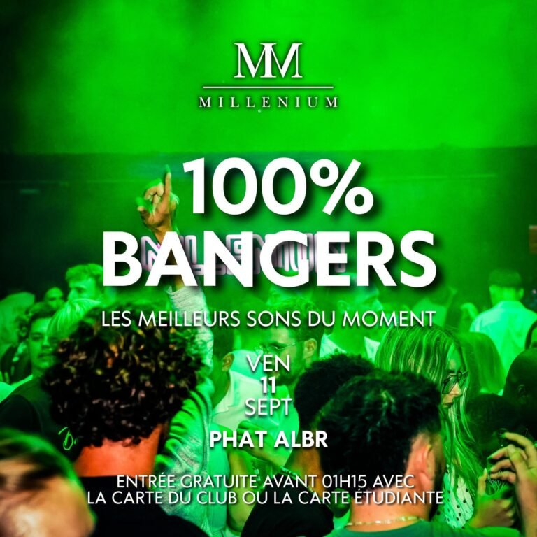 Soirée 100% Bangers 11 septembre - MilléniuM Lisieux, meilleure boite de nuit Normandie