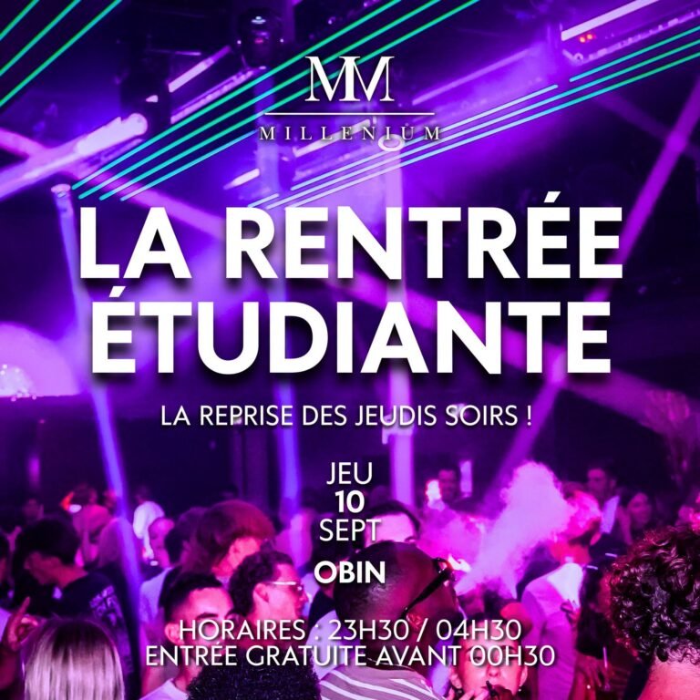 Soirée rentrée étudiante 10 septembre - MilléniuM Lisieux, boite de nuit étudiants Normandie IUT IFSI